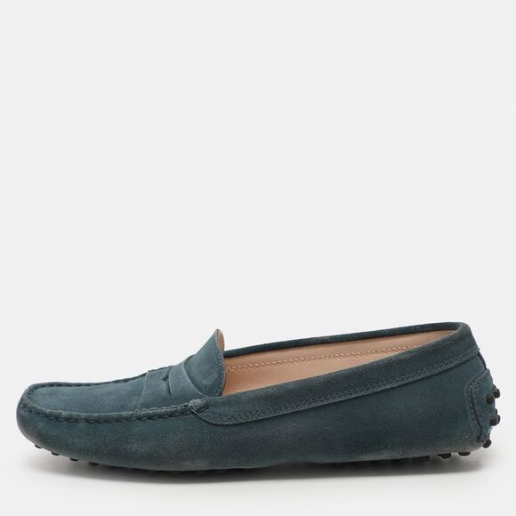 Tod´s Pine Green Suede Gommino Slip On Loafers Size 37.5,New Products : American Fashion Style Bags On Sale